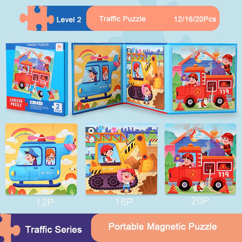Progressive Magnetic Puzzle Set for Kids Ages 3-6