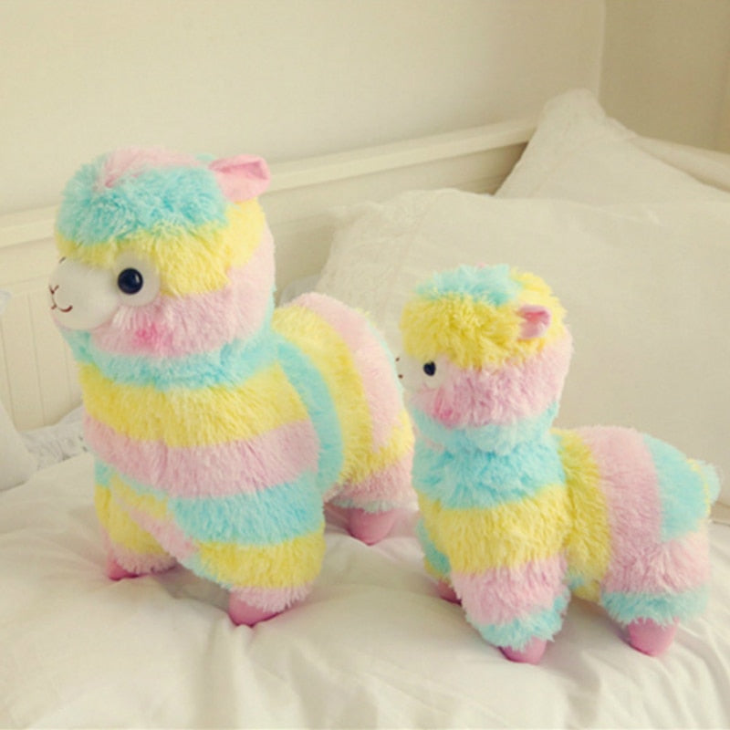 Rainbow Alpaca Plush Toy for Cheerful Cozy Cuddles