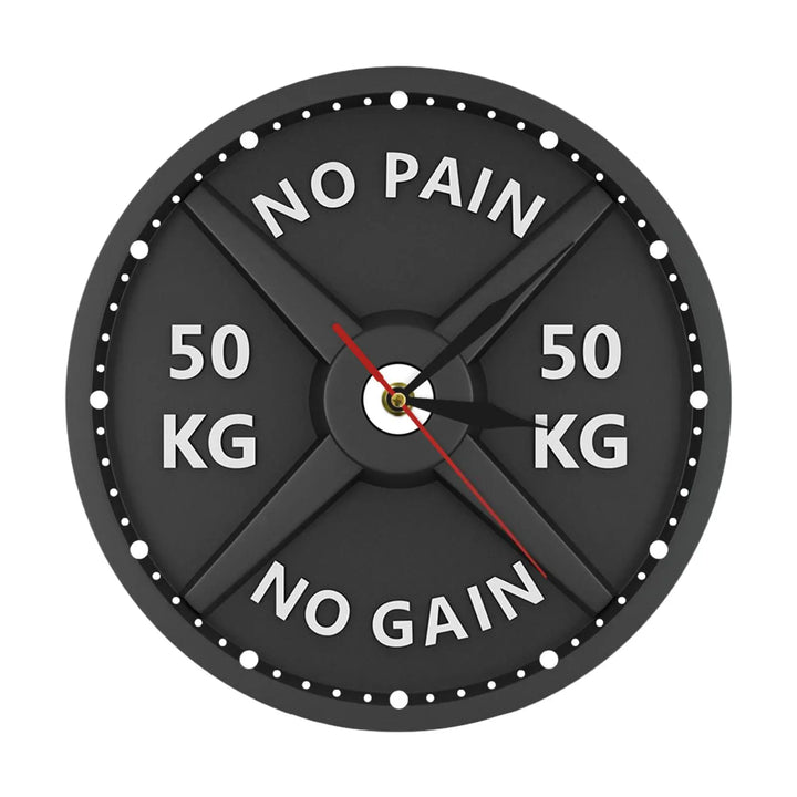 3D Gym Wall Clock with Motivational Barbell Design