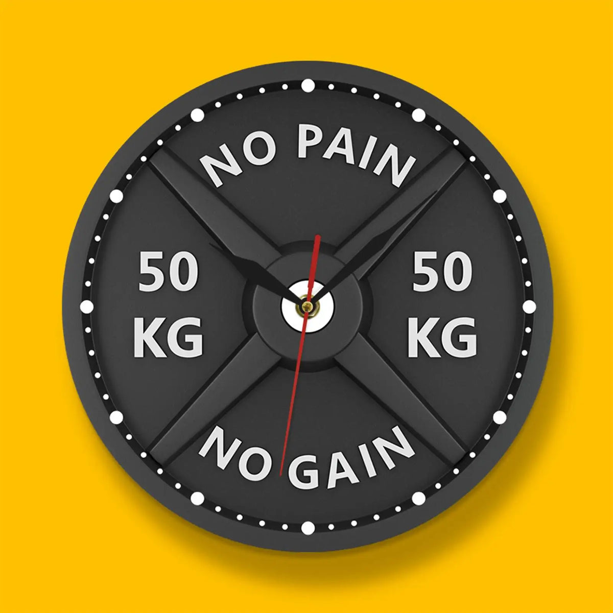 3D Gym Wall Clock with Motivational Barbell Design