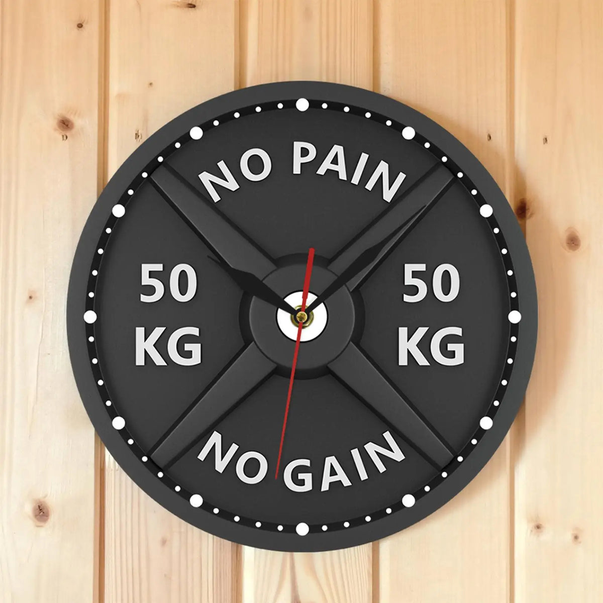 3D Gym Wall Clock with Motivational Barbell Design
