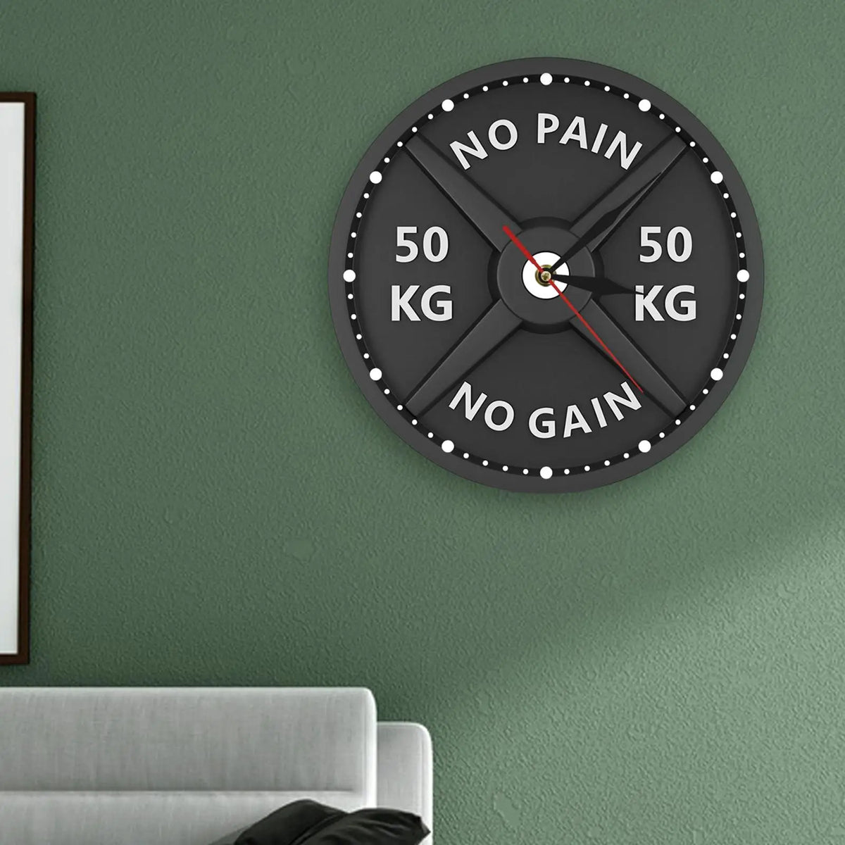 3D Gym Wall Clock with Motivational Barbell Design
