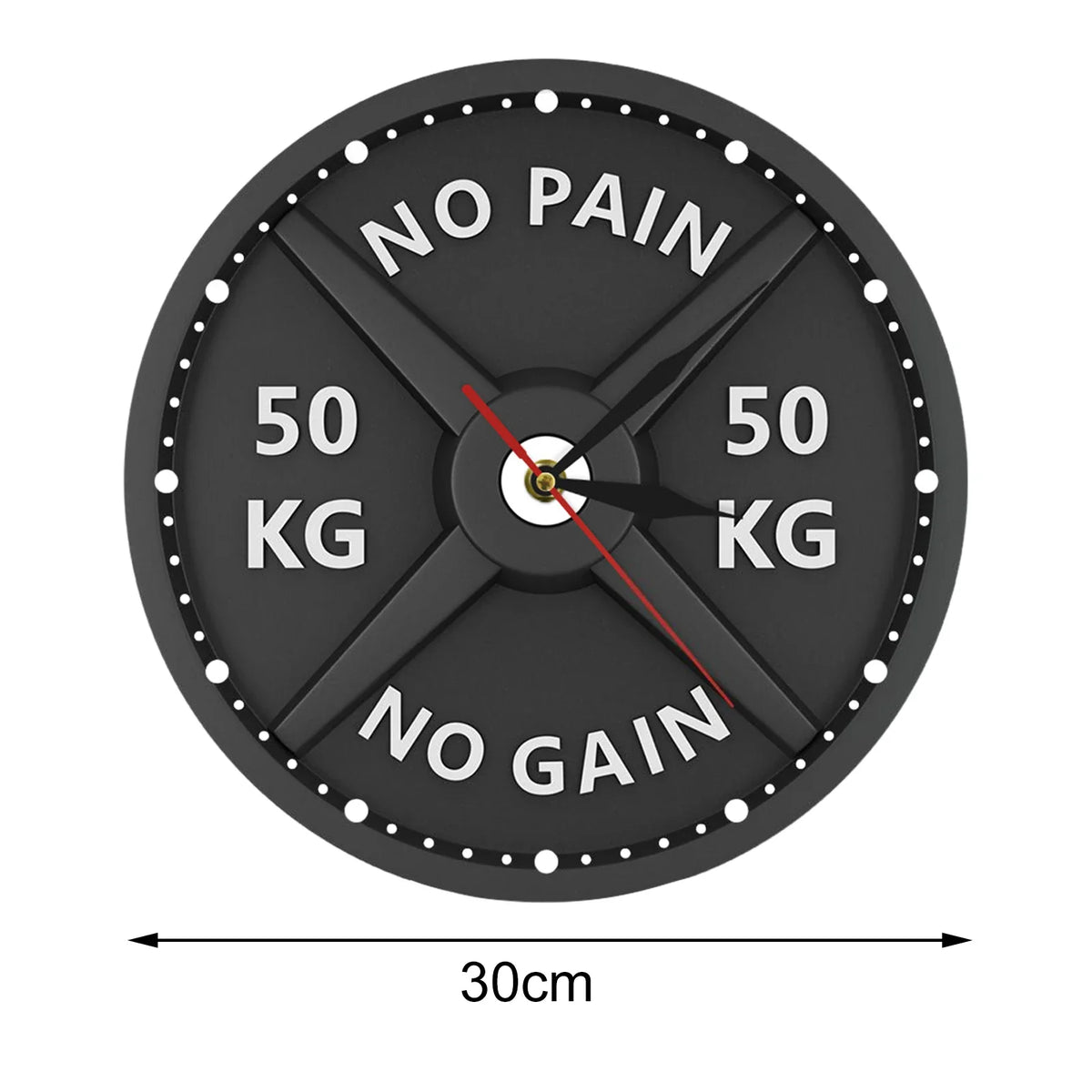 3D Gym Wall Clock with Motivational Barbell Design