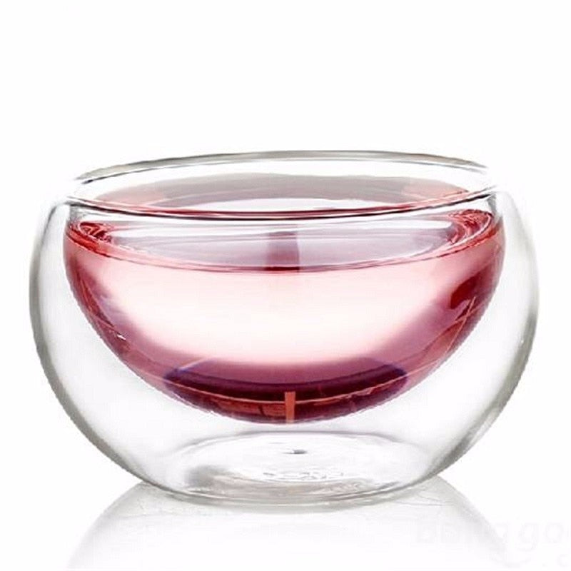 50ml Double Wall Glass Tea Cup for Gongfu Tea Tasting