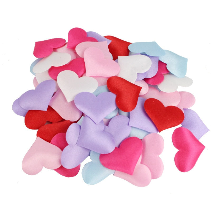 Satin Heart Petals Wedding Confetti, 50-Piece Decor