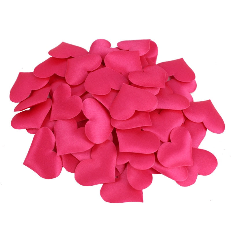 Satin Heart Petals Wedding Confetti, 50-Piece Decor