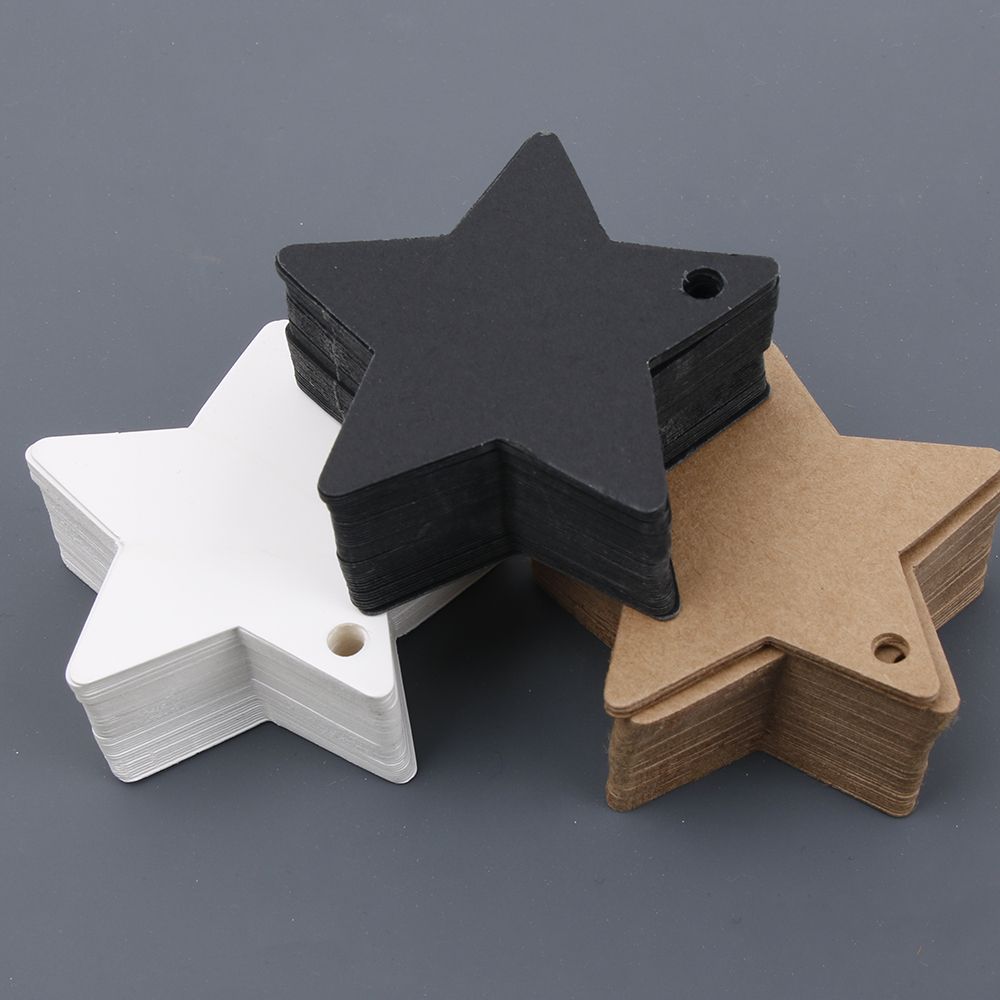 6 x 6 cm Star Gift Tags, 50pc Kraft Paper Labels