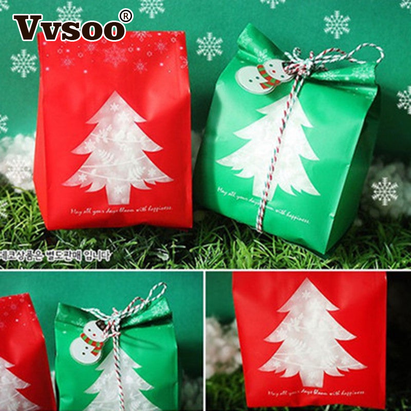 Christmas Gift Bags, 50pc Festive Candy Favor Set
