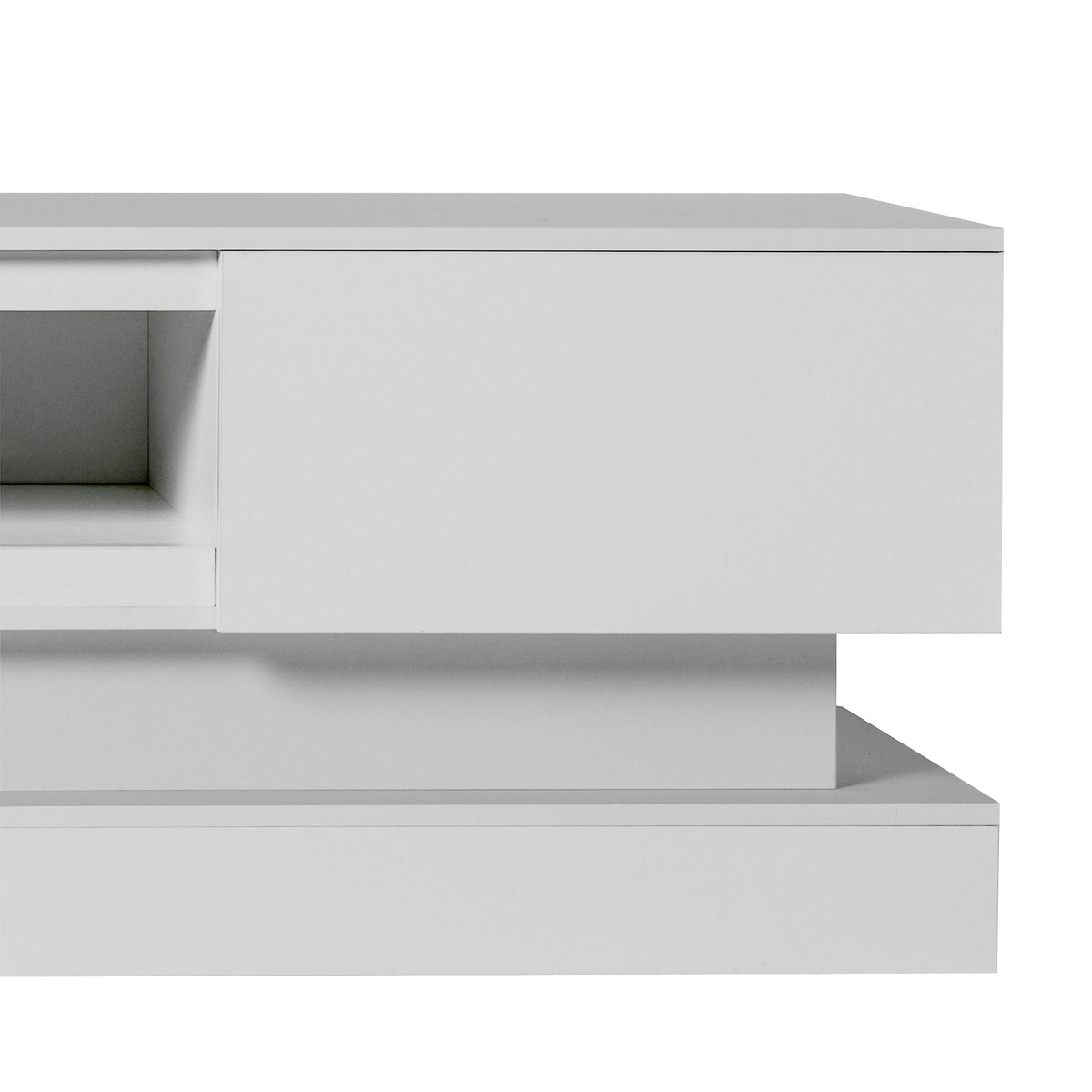 High Gloss White TV Stand with LED Lights for 55 Inch TVs