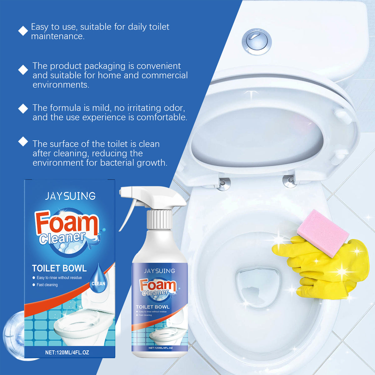 Foam Toilet Bowl Cleaner for Fast, Fresh Daily Cleaning