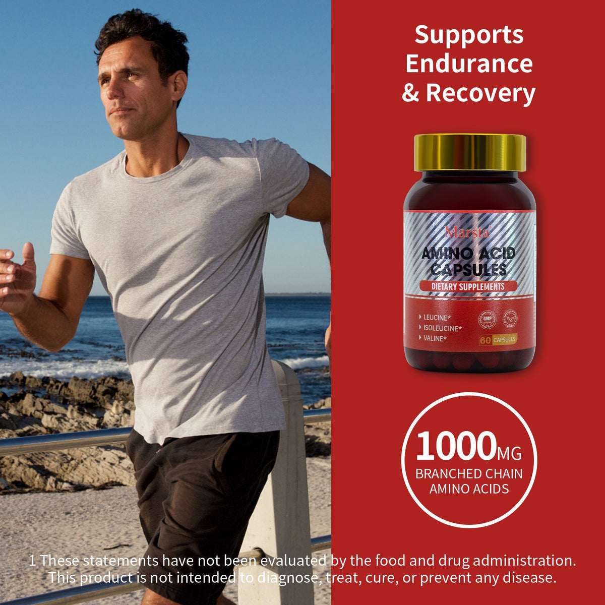 Amino Acid Capsules — 1000mg BCAAs for Endurance & Recovery
