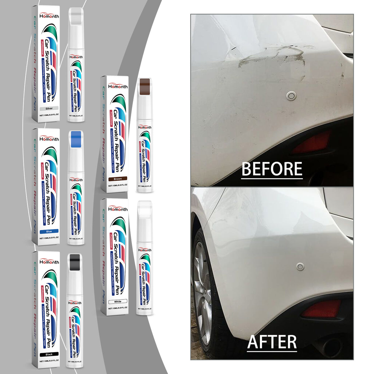White Car Scratch Repair Pen - DIY Paint Touch Up