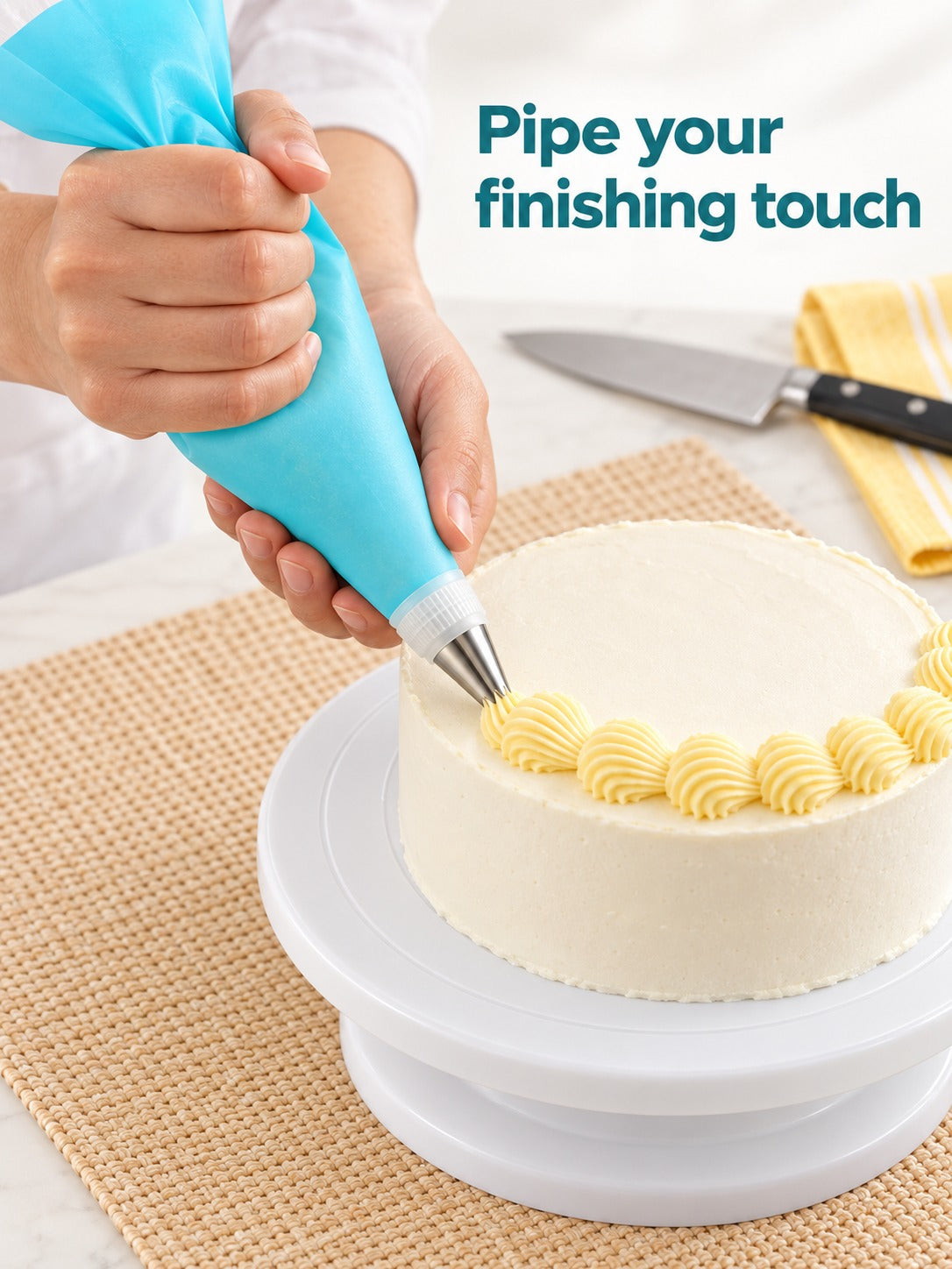 52 Piece Cake Decorating Kit with Turntable & Piping Tips