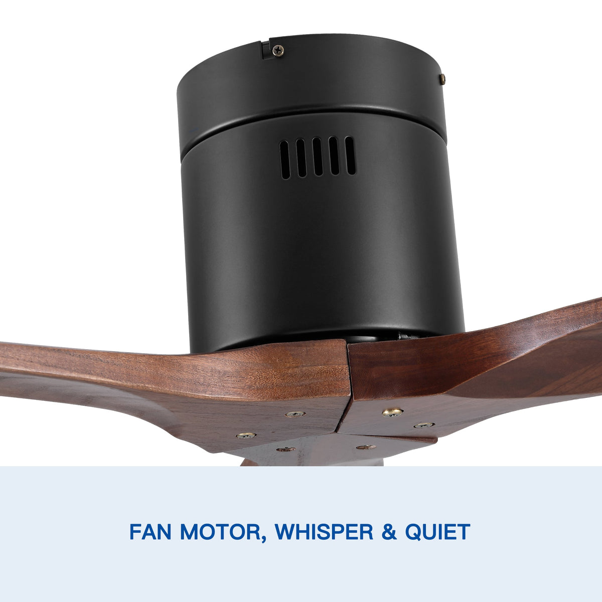 Farmhouse Flush Mount Ceiling Fan, Reversible Wood Blades