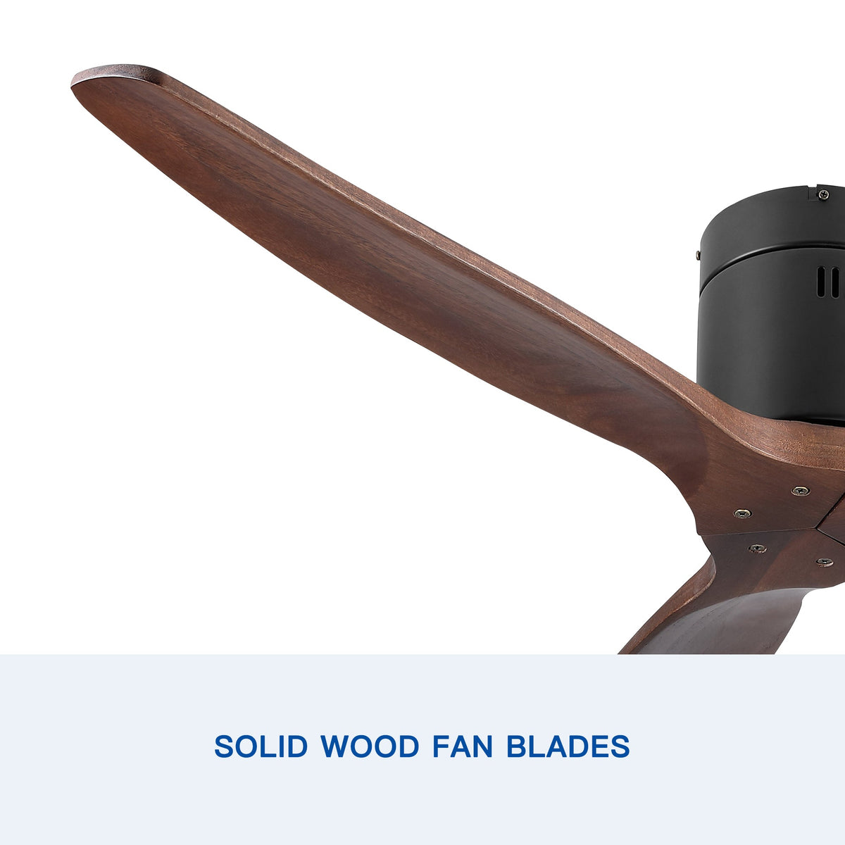 Farmhouse Flush Mount Ceiling Fan, Reversible Wood Blades