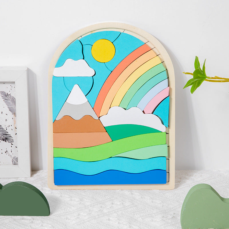 3D Wooden Children's Puzzle for Focus & Early Learning