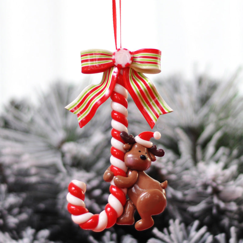 Christmas Tree Ornaments for Playful Candy-Cane Charm