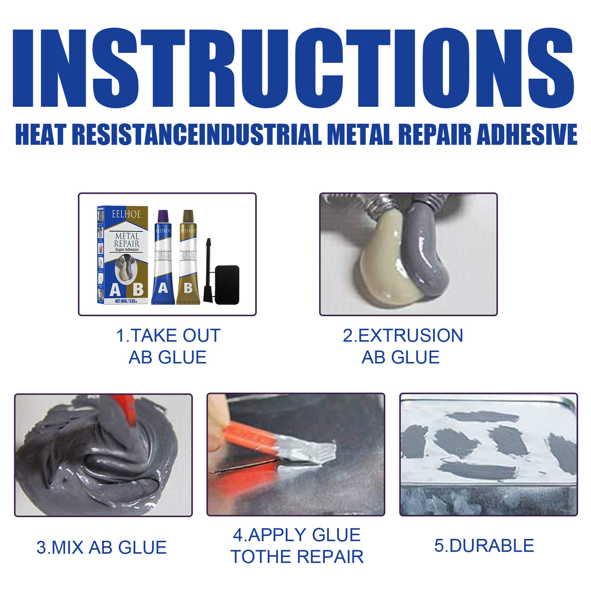 Metal Repair Adhesive for Heat-Resistant Crack Fixes