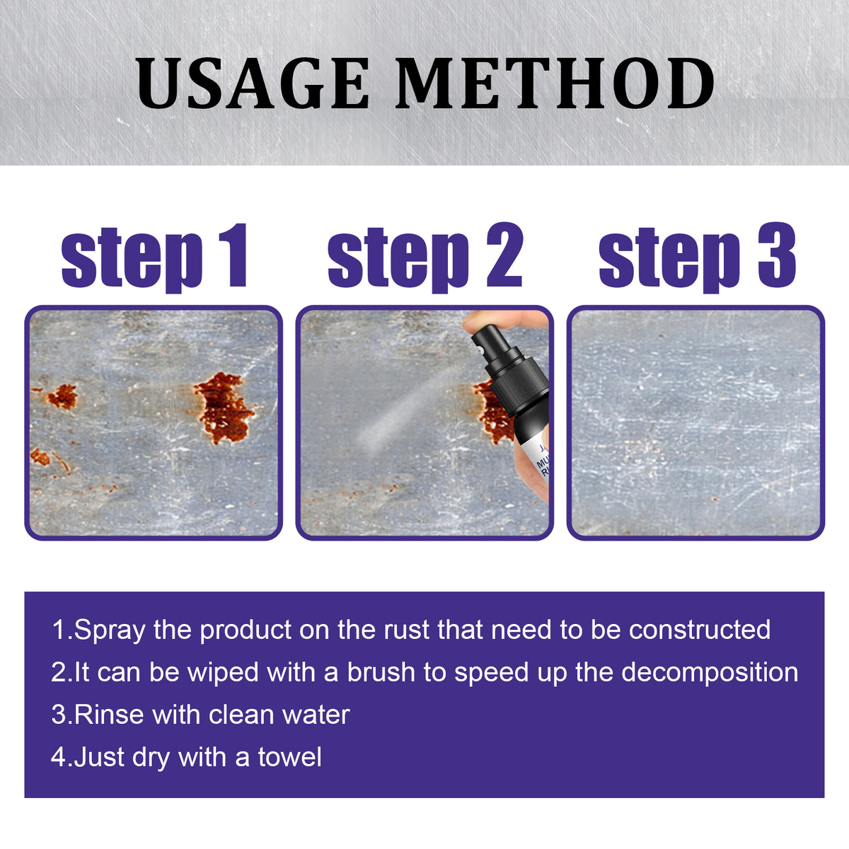 Metal Rust Remover Spray for Fast, Easy Surface Cleaning
