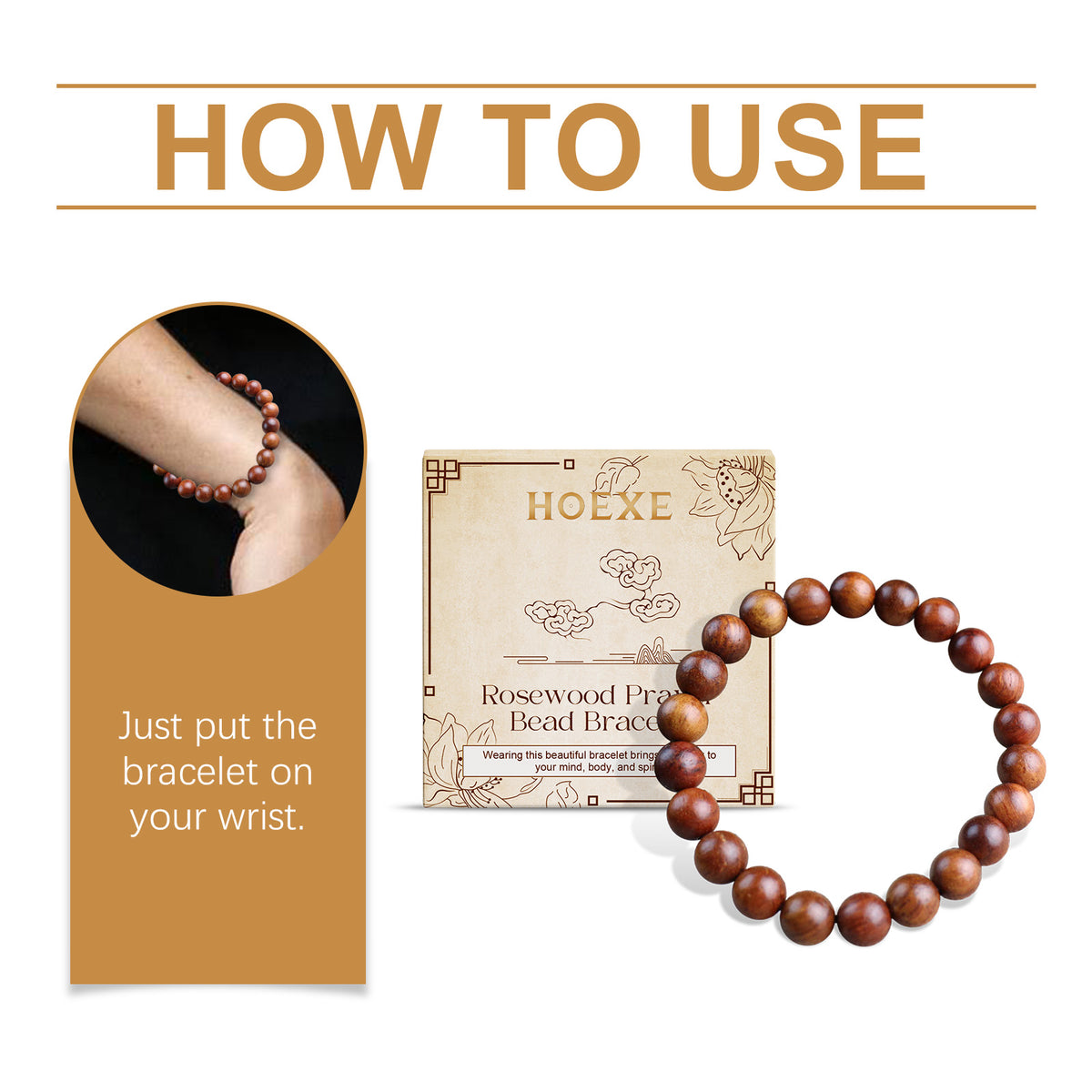 Rosewood Bracelet – Polished Beaded Everyday Style