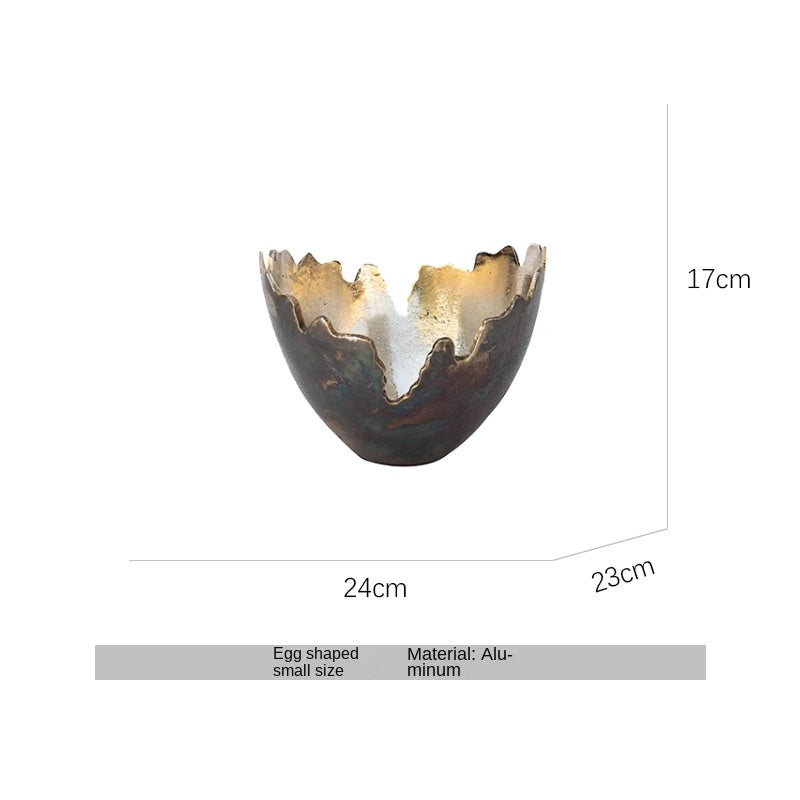 Oval Decorative Tray – Sculptural Gold Bronze Decor