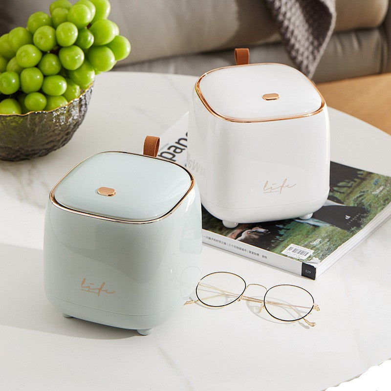 Press-to-Open Square Trash Can for Desk & Coffee Table