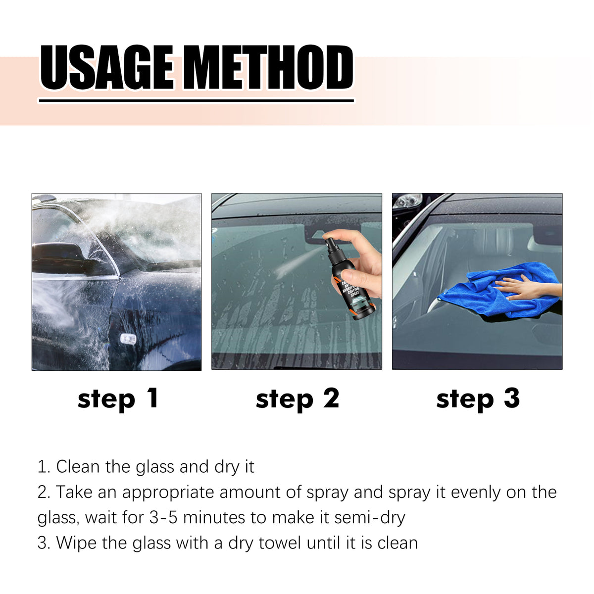 Car Glass Anti-Fog Hydrophobic Coating Spray 100ml