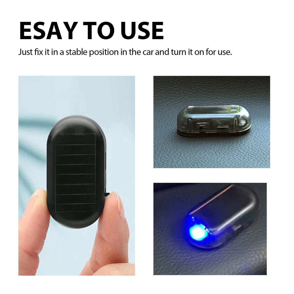 Anti-Theft Car Alarm Light With Flashing Blue LED