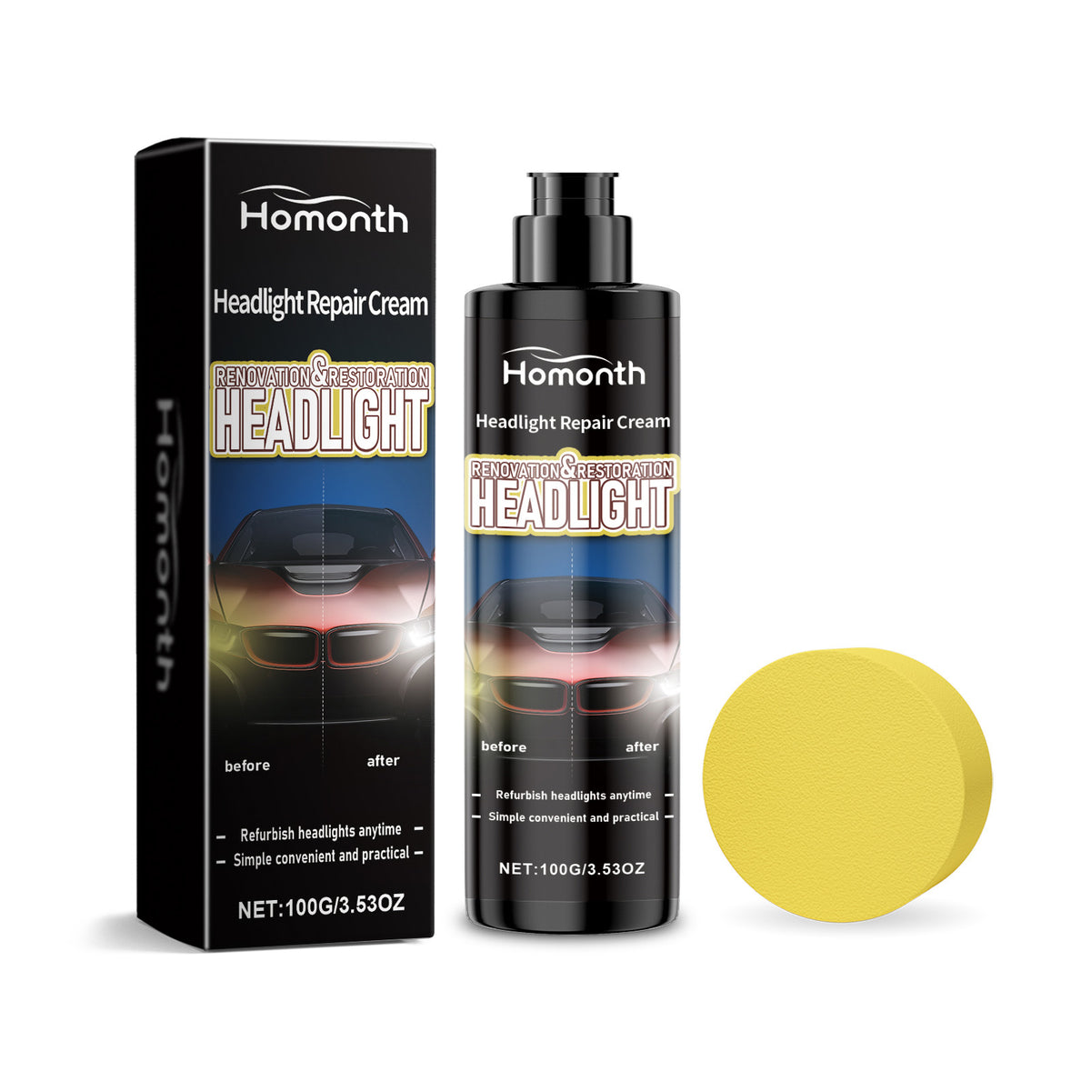 Automotive Headlight Repair Paste for Clearer Lamps