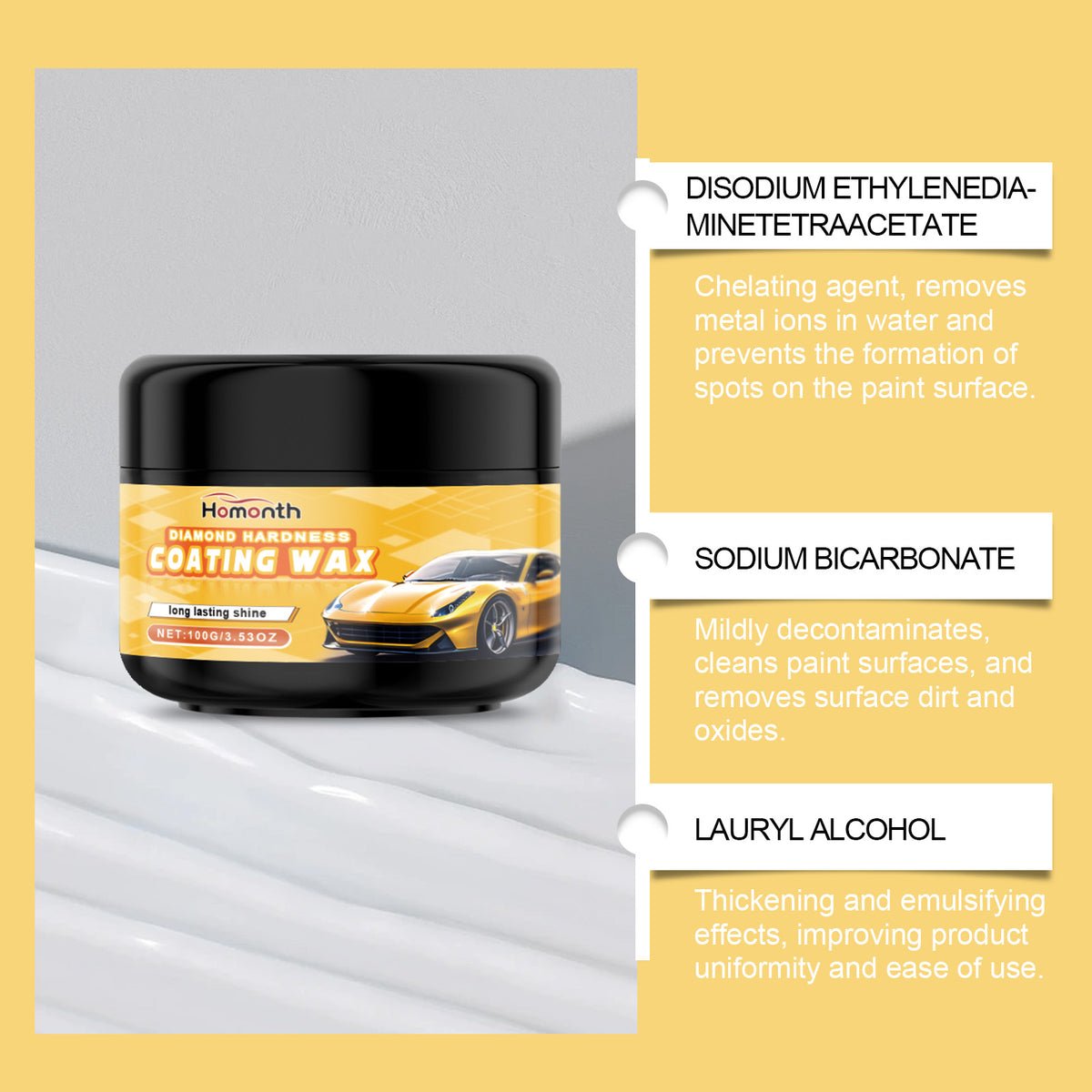Automotive Polishing Wax for Glossy Paint Protection