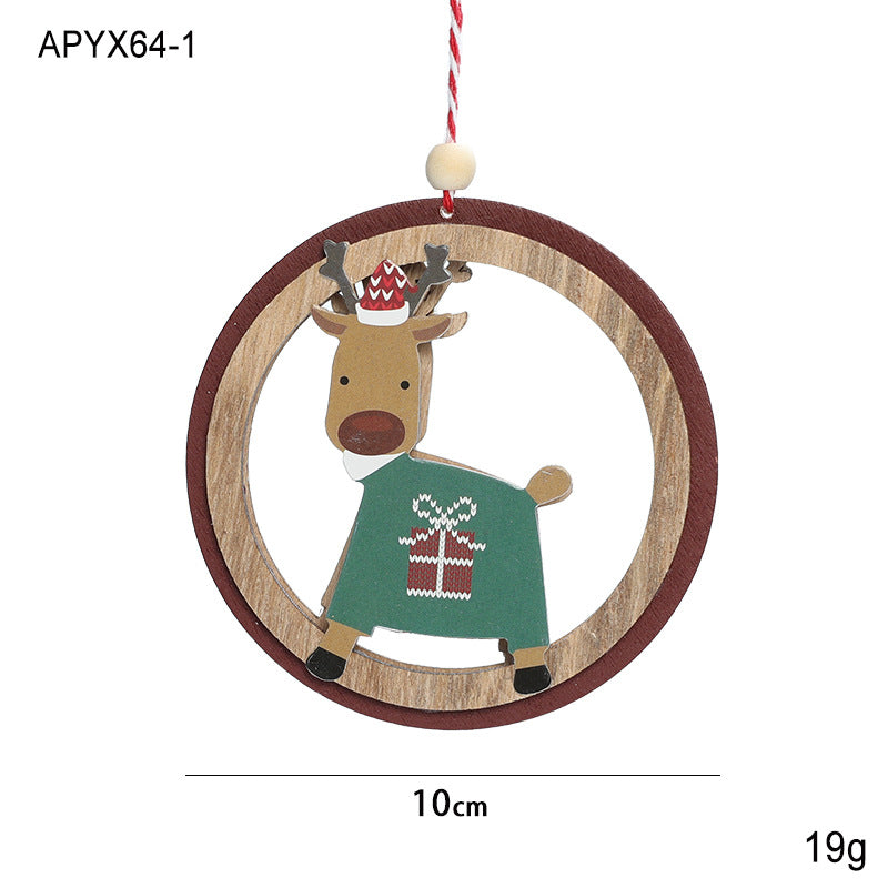 Wooden Christmas Ornaments Set for Rustic Holiday Cheer