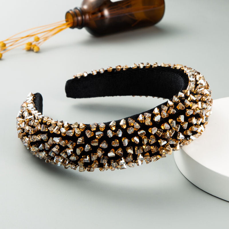 Beaded Headband With Hand-Stitched Baroque Sparkle