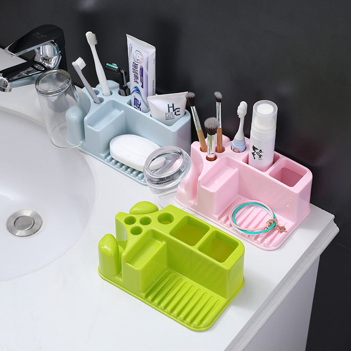 Bathroom Countertop Toothbrush Holder with Soap Dish