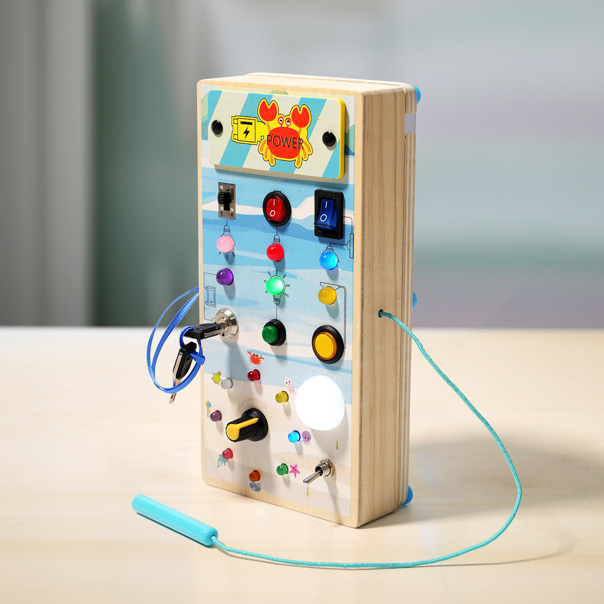 Wooden Busy Board Toy for Screen-Free Early Learning