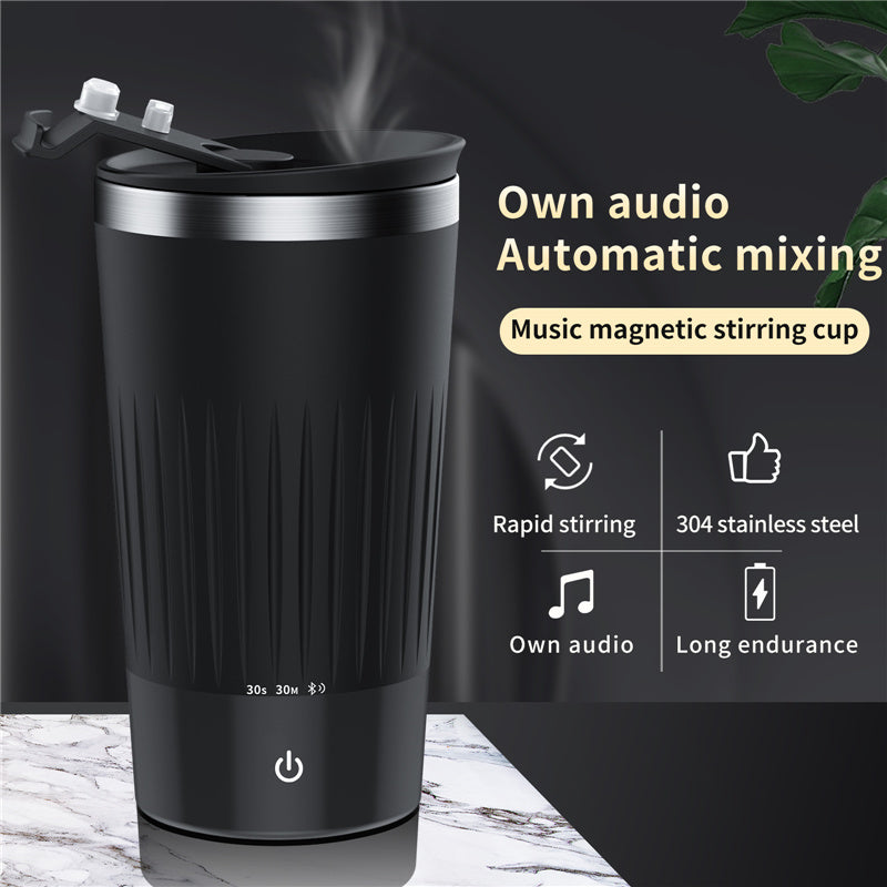 Self-Stirring Mug with Bluetooth Speaker for Milk Tea