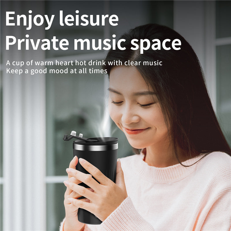 Self-Stirring Mug with Bluetooth Speaker for Milk Tea