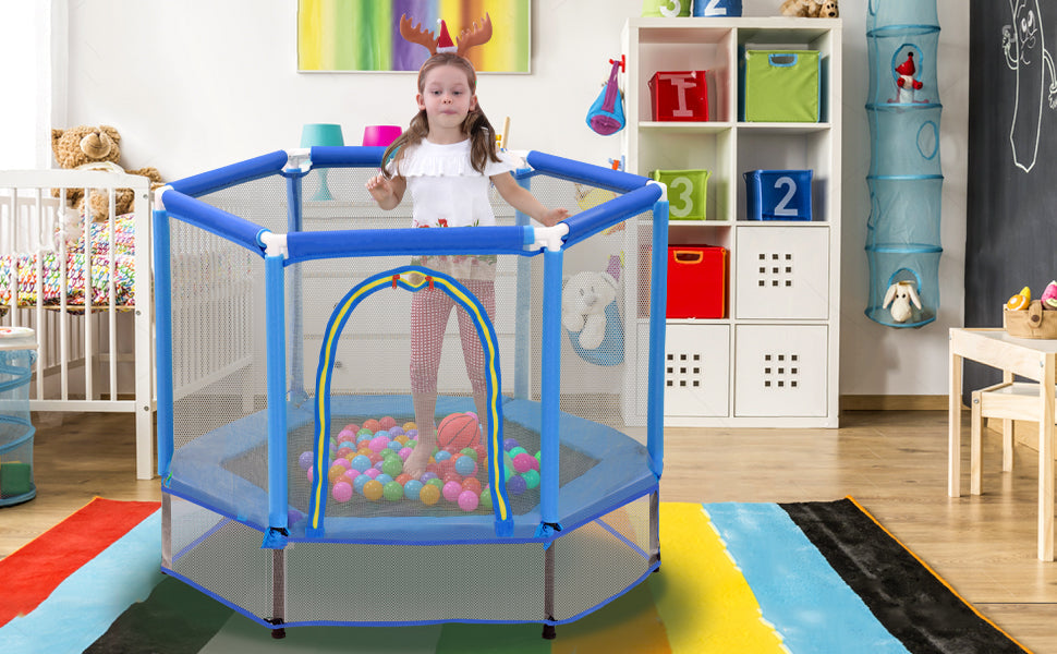 Toddler Trampoline with Safety Enclosure Net for Kids