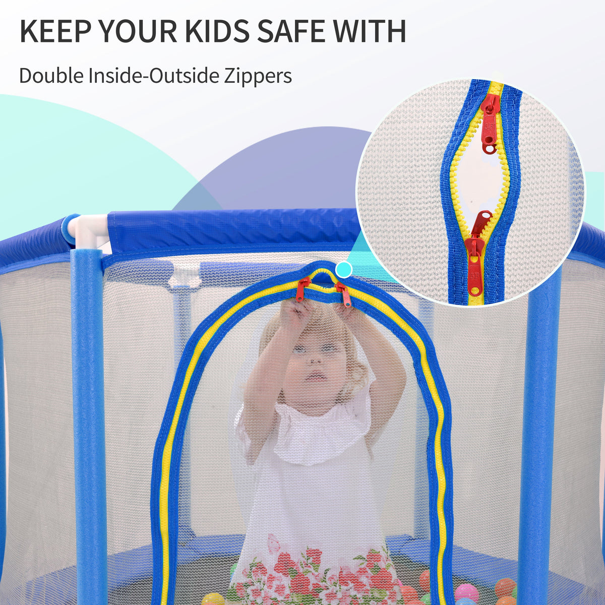 Toddler Trampoline with Safety Enclosure Net for Kids