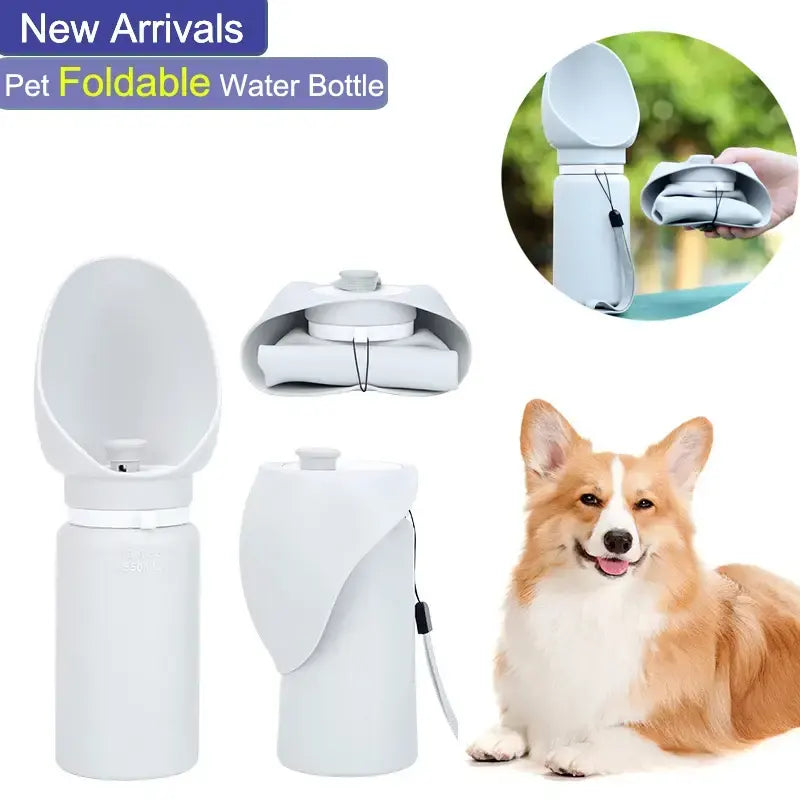 Portable Pet Water Bottle 550ml With Foldable Bowl