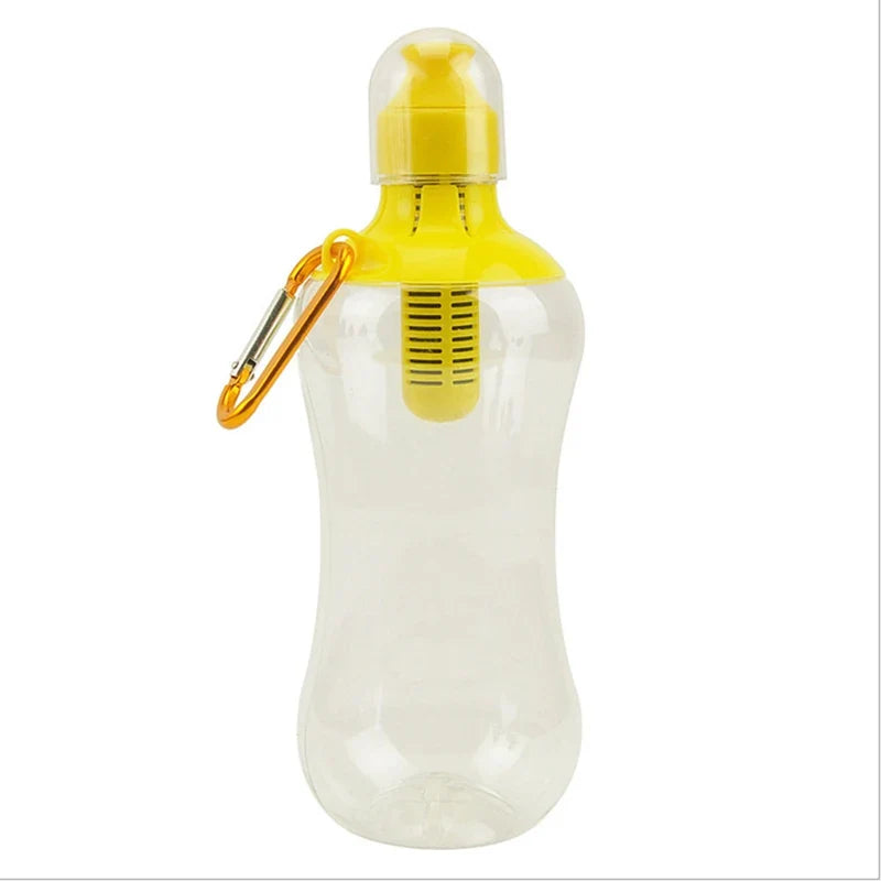 550ml Filtered Water Bottle with Carbon Filter for Hiking