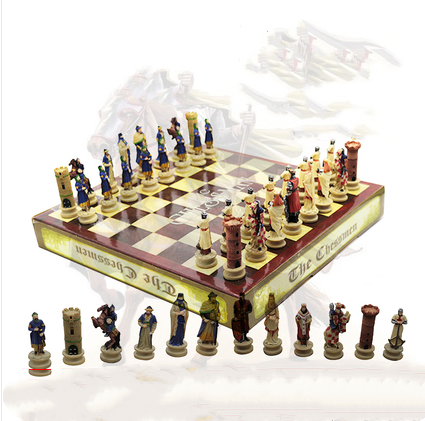 Leather Chess Set with Movie-Themed Resin Chess Pieces