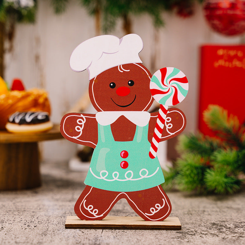 Wooden Gingerbread Christmas Decorations for Tables