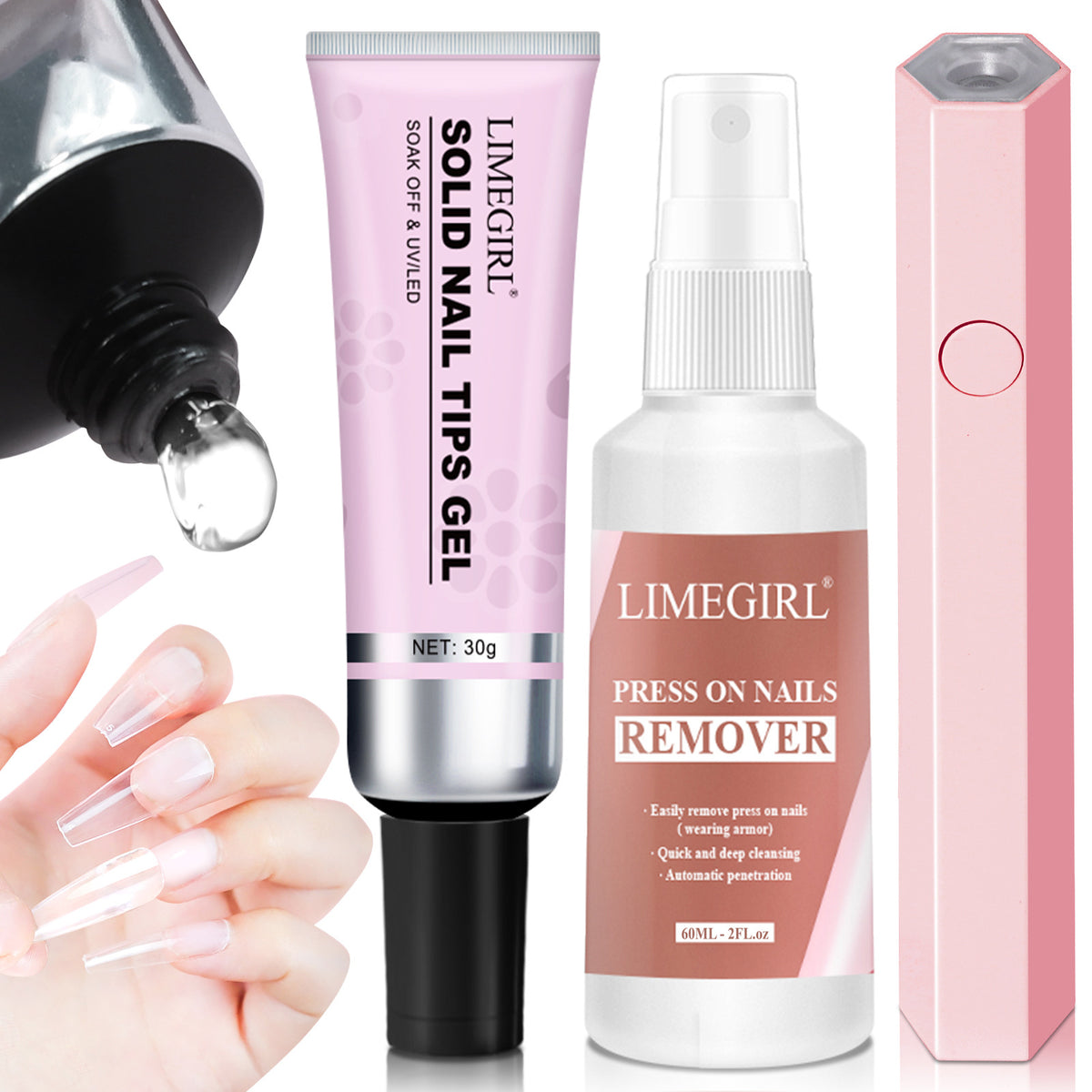 Press‑On Nail Kit with UV Lamp — Salon‑Quality DIY Nails