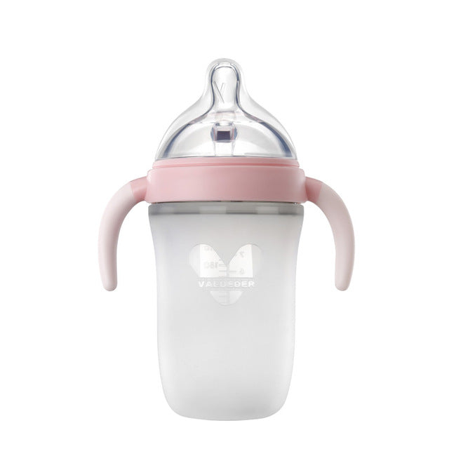 Baby Silicone Feeding Bottle With Natural Nipple, Easy-Grip