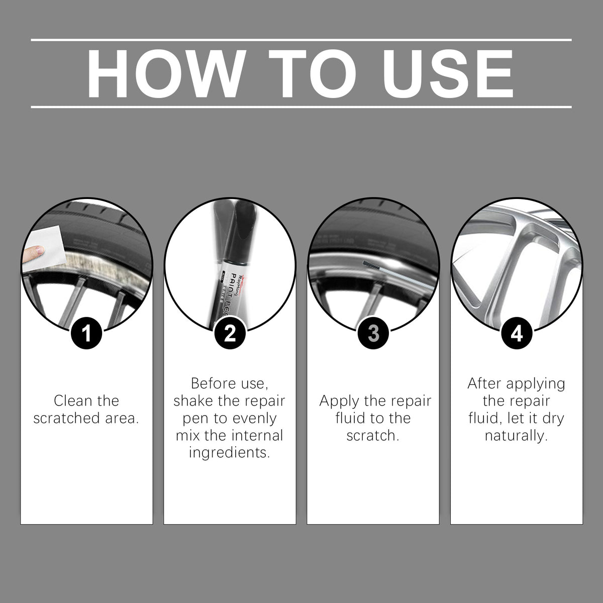 Car Scratch Repair Pen Set for Wheels & Minor Chips