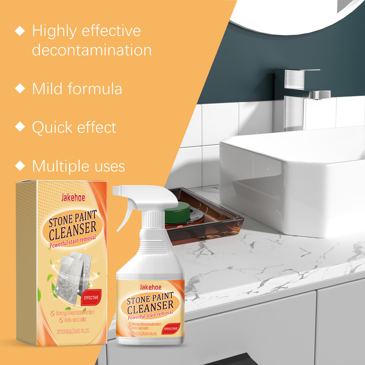 Stone Surface Cleaner for Powerful Paint Stain Removal