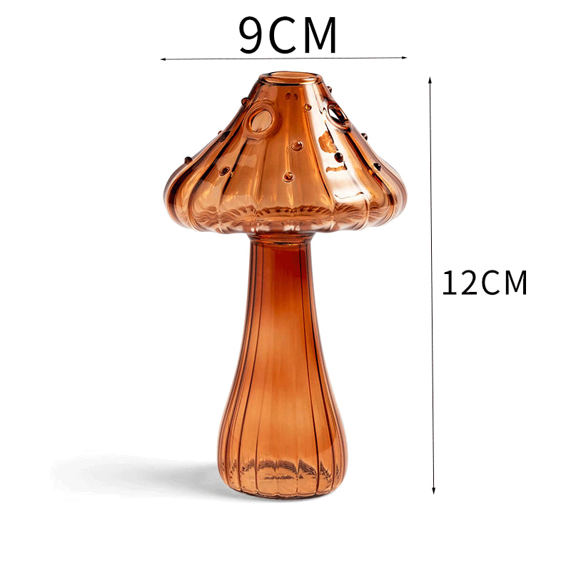 Glass Mushroom Vase for Colorful Statement Home Decor