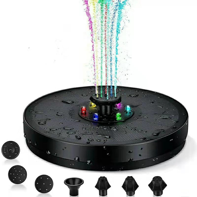 Solar Fountain with Colorful LED Lights for Your Garden