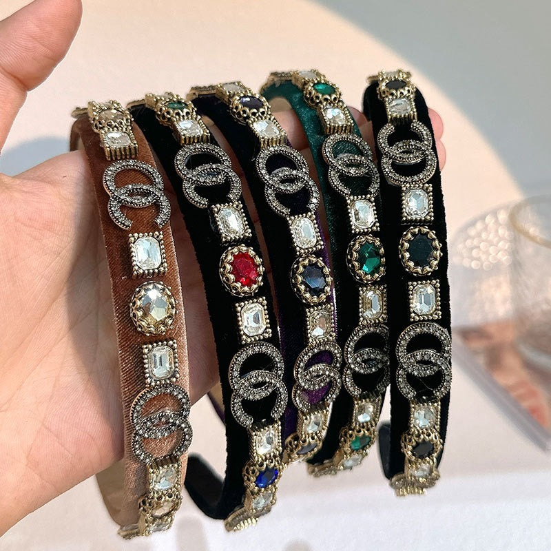 Crystal Velvet Headband for Effortless Elegant Styling