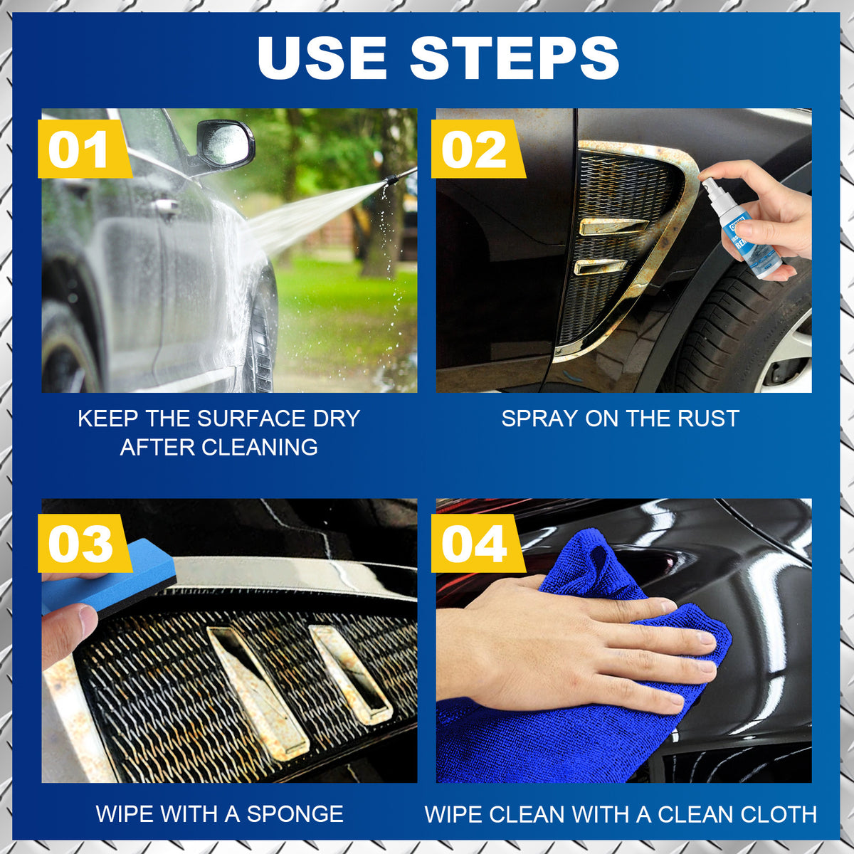 Automotive Rust Remover Spray for Iron Powder Cleaning